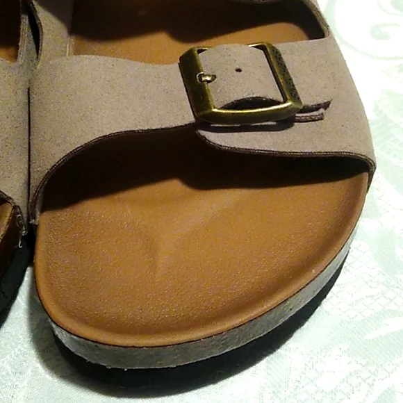 Skechers Luxe Foam Relaxed Fit Strap Sandals Size 10 Taupe cushioned comfort - Picture 2 of 8